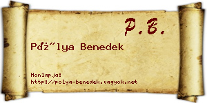 Pólya Benedek névjegykártya